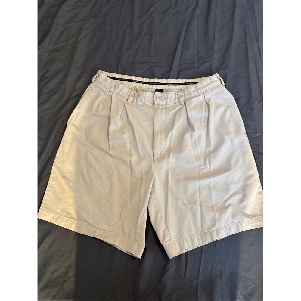 Polo Ralph Lauren Men's pleated Front Shorts - Light Beige khaki sz 36. Tyler 9”